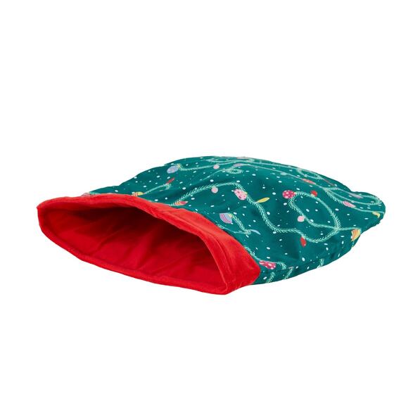 Merry & Bright Holiday Play Sack Cat Toy‎ Green Lights Print Crinkle Play Hide - Picture 1 of 4